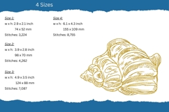 Shell sketch embroidery design 8 - sea shell embroidery - sketch embroidery pattern - sizes and stitches information