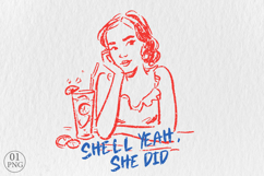 Shell Yeah, She Did! Sassy Swimsuit Girl, Sublimation PNG Product Image 1