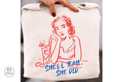 Shell Yeah, She Did! Sassy Swimsuit Girl, Sublimation PNG Product Image 2