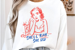 Shell Yeah, She Did! Sassy Swimsuit Girl, Sublimation PNG Product Image 4