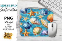Colorful seashells mouse pad sublimation. Summer mouse pad Product Image 1