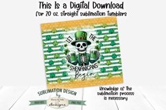 Shenanigans Begin Skeleton 20 oz Sublimation Tumbler Wrap Product Image 3