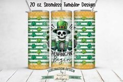 Shenanigans Begin Skeleton 20 oz Sublimation Tumbler Wrap Product Image 1