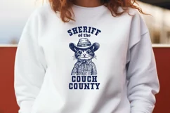Sheriff of the Couch County SVG, Funny Cowboy Cat Western Product Image 3