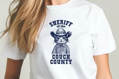 Sheriff of the Couch County SVG, Funny Cowboy Cat Western Product Image 2