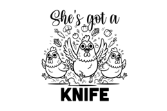 Funny Kitchen SVG, She's Got a Knife, Cutting Board SVG Product Image 2