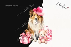 Valentine Shetland Sheep Dog PNG | Valentine's Day Clip Product Image 2