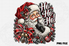 Shh Santa Ho Ho Ho Funny Vintage Christmas Santa PNG Product Image 2