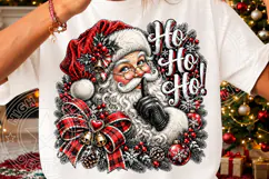 Shh Santa Ho Ho Ho Funny Vintage Christmas Santa PNG Product Image 3