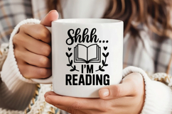 Shhh... I&#039;m Reading SVG, Book Lover SVG, Reading SVG Product Image 3