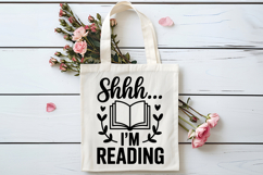 Shhh... I&#039;m Reading SVG, Book Lover SVG, Reading SVG Product Image 4