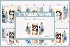 6 Winter Shih Tzu Dog Tumbler Sublimation|Winter Tumbler Product Image 1
