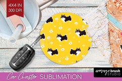 Shiba Inu Dog Car Coaster Cute Chibi Puppy Coaster PNG Product Image 1