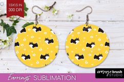 Shiba Inu Dog Round Earrings Cute Chibi Puppy PNG Product Image 1
