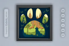 Shiba Inu Sitting at the Park Layered Papercut Product Image 1