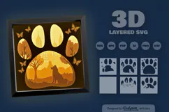 Shiba Inu Sitting at the Park Layered Papercut Product Image 3