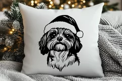 Shih Tzu Christmas Dog SVG | Santa Hat Shih Tzu Holiday DXF Product Image 3