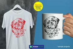 Shih Tzu SVG | Flower Dog Svg, Cute Dog Face Cut File Product Image 3