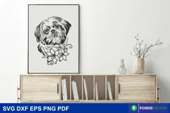 Shih Tzu SVG | Flower Dog Svg, Cute Dog Face Cut File Product Image 2