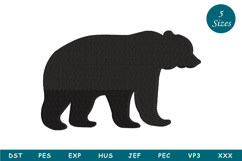 Silhouette Bear Embroidery Design Product Image 1
