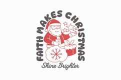 Faith Makes Christmas Shine Brighter T-shirt Design Product Image 1