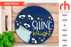 shine bright svg, firefly mason jar, summer door hanger, lightning bug svg, mason jar svg, laser cut sign, summer porch sign, firefly jar svg, starry night sign svg, wood sign file, whimsical decor, diy door hanger, cricut cut file, silhouette design