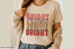 Bright shine bright t shirt design with colorful typography Product Image 3