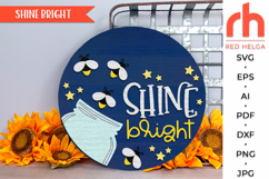 shine bright svg, firefly mason jar, summer door hanger, lightning bug svg, mason jar svg, laser cut sign, summer porch sign, firefly jar svg, starry night sign svg, wood sign file, whimsical decor, diy door hanger, cricut cut file, silhouette design