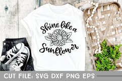 Shine Like a Sunflower, Hand Lettered Summer Floral SVG Product Image 2