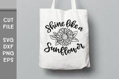 Shine Like a Sunflower, Hand Lettered Summer Floral SVG Product Image 3
