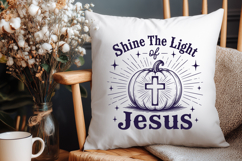Shine The Light Of Jesus SVG, Christian Pumpkin Faith PNG Product Image 3