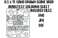 Shine Your Brightest Doodle Coloring Sheet Product Image 1