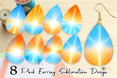Shining Orange Blue Earring teardrop sublimation design Product Image 1
