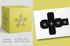 Shining Star Cube Favor Box Cuttable SVG