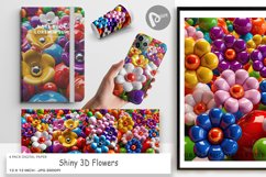 Digital Paper Shiny 3D Flowers Product Image 1