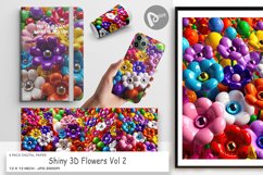 Digital Paper Shiny 3D Flowers Product Image 1