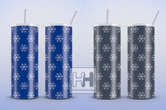 Shiny rhinestone snowflakes skinny tumbler wrap sublimation Product Image 4