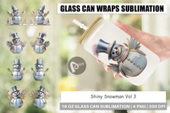 Glass Can Wraps Shiny Snowman Product Image 1