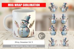 Mug Wrap Design Shiny Snowman Product Image 1
