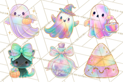 Dreamy Halloween Clipart, Spooky Cute Clip Art PNG Product Image 6