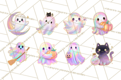 Dreamy Halloween Clipart, Spooky Cute Clip Art PNG Product Image 4