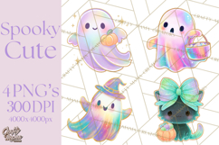 Dreamy Halloween Clipart, Spooky Cute Clip Art PNG Product Image 1