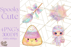 Dreamy Halloween Clipart, Spooky Cute Clip Art PNG Product Image 1