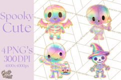 Dreamy Halloween Clipart, Spooky Cute Clip Art PNG Product Image 1