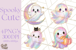 Dreamy Halloween Clipart, Spooky Cute Clip Art PNG Product Image 1