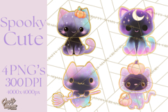 Dreamy Halloween Clipart, Spooky Cute Clip Art PNG Product Image 1