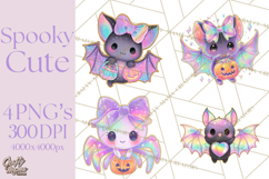 Dreamy Halloween Clipart, Spooky Cute Clip Art PNG Product Image 1