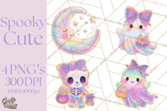 Dreamy Halloween Clipart, Spooky Cute Clip Art PNG Product Image 1