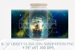 Pirate ship can glass wrap, boat libbey can glass design Product Image 3