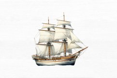 Vintage Ship Watercolor Sublimation Clipart Product Image 2